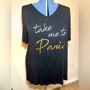 Lane Bryant 22/24 Black “Take me to Paris” Super Soft Knit Tee